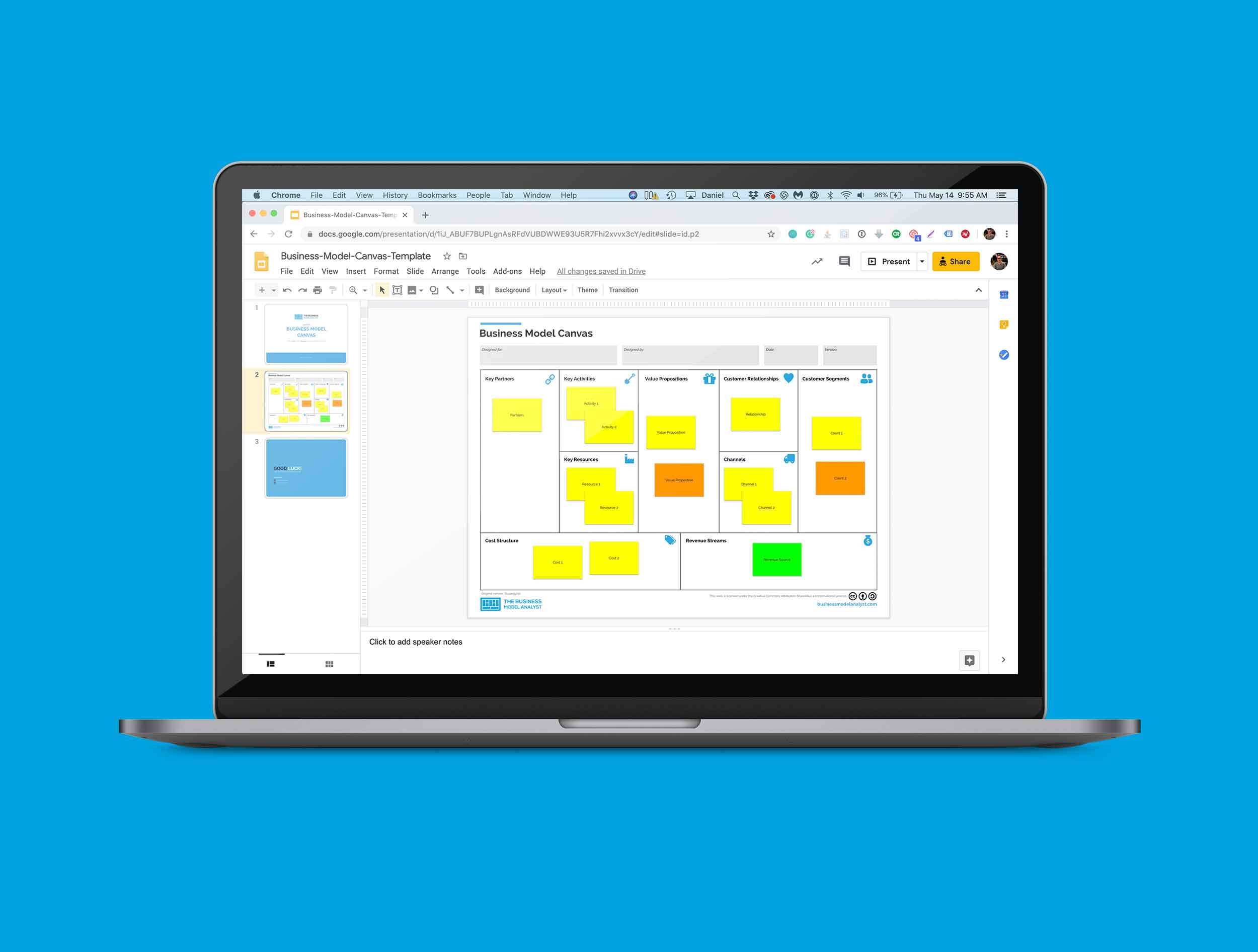 business model canvas slide template