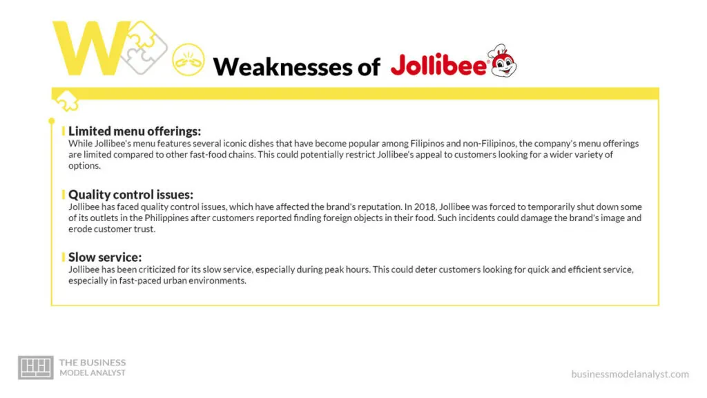 Jollibee Weakenesses - Jollibee SWOT Analysis