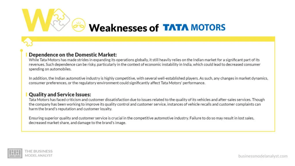 Tata Motors Weakenesses - Tata Motors SWOT Analysis