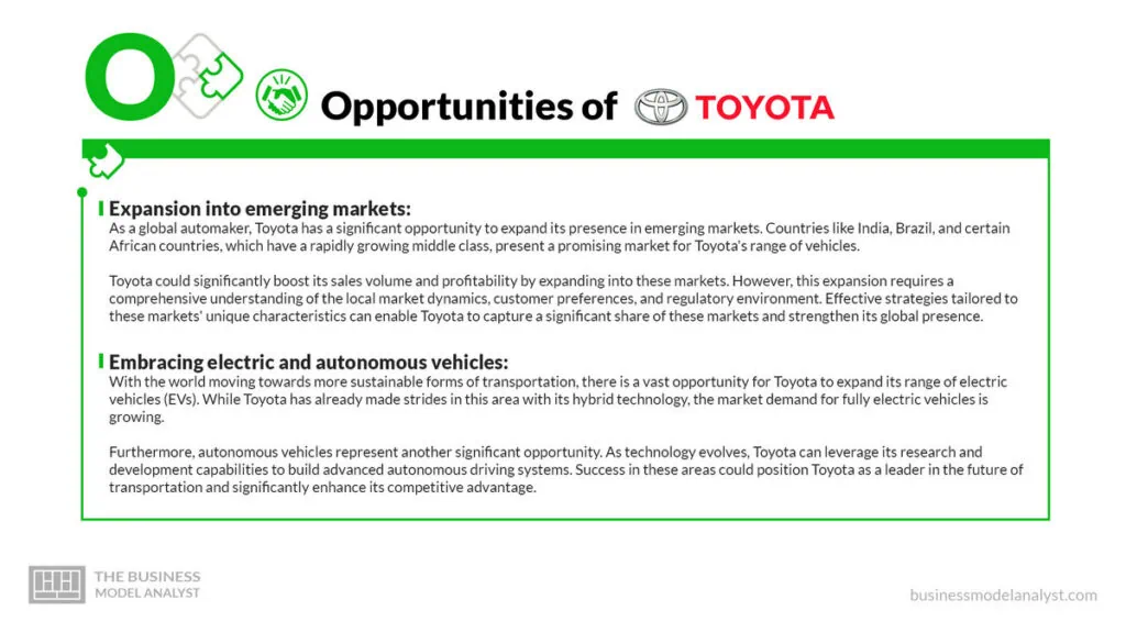 Toyota Opportunities - Toyota SWOT Analysis