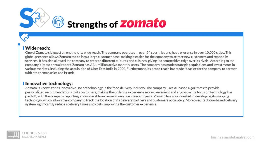 Zomato Strengths - Zomato SWOT Analysis