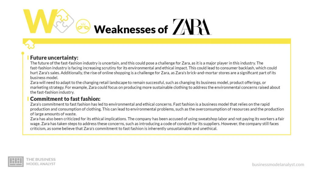 Zara Weakenesses - Zara SWOT Analysis
