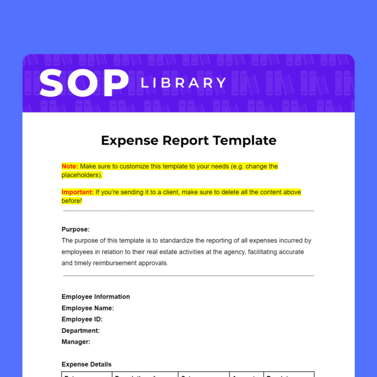 Real Estate Agencies SOPs Toolkit