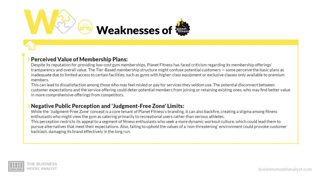 Planet Fitness Weaknesses - Planet Fitness SWOT Analysis