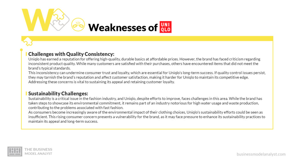Uniqlo Weaknesses - Uniqlo SWOT Analysis