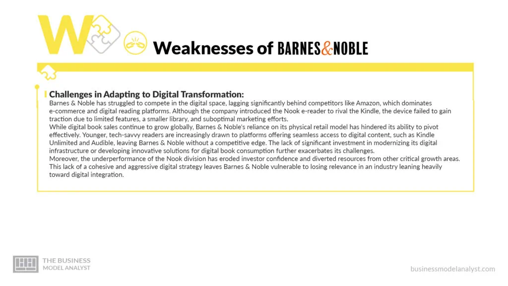 Barnes & Noble Weaknesses - Barnes & Noble SWOT Analysis