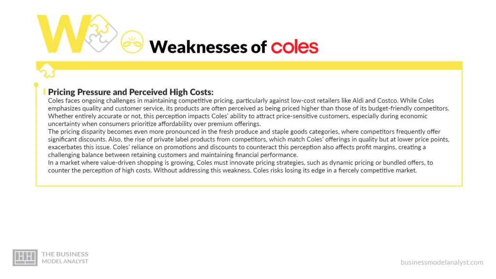 Coles Weaknesses - Coles SWOT Analysis