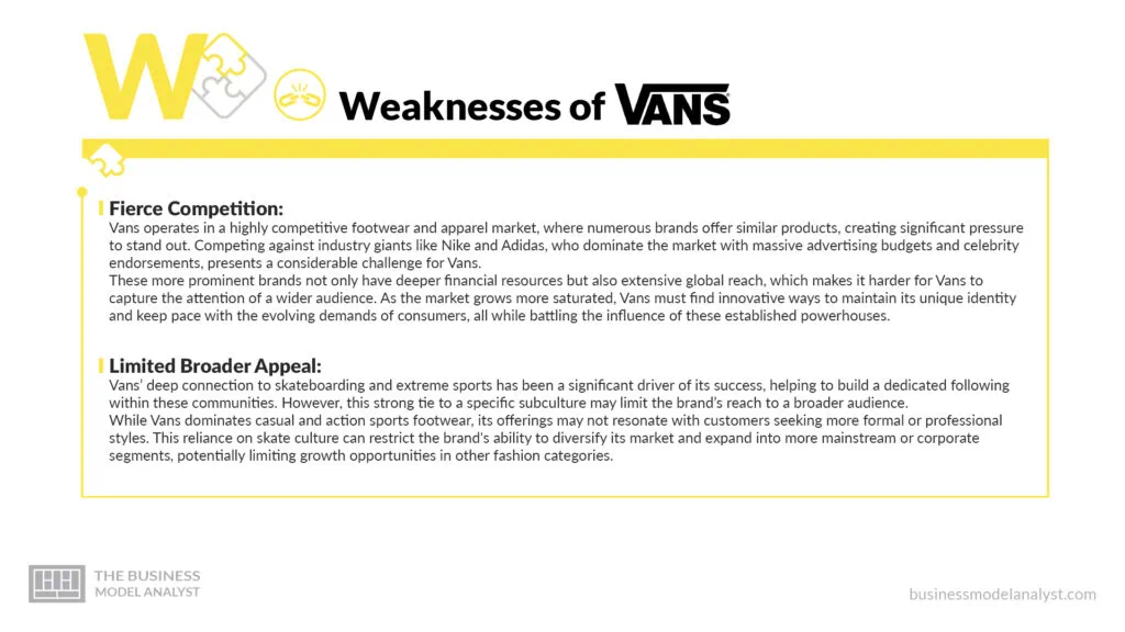 Vans Weaknesses - Vans SWOT Analysis