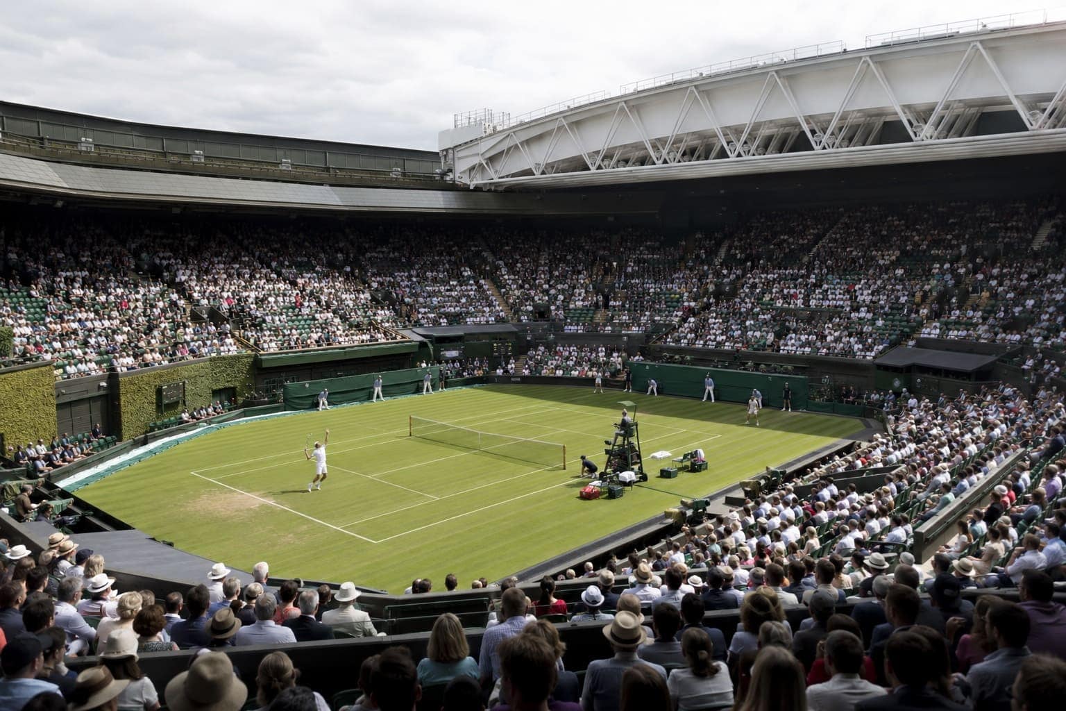 Centre Court crowd during a Wimbledon match at the All England Club