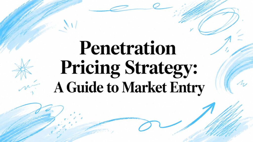 Penetration Pricing Strategy infographic for market entry.