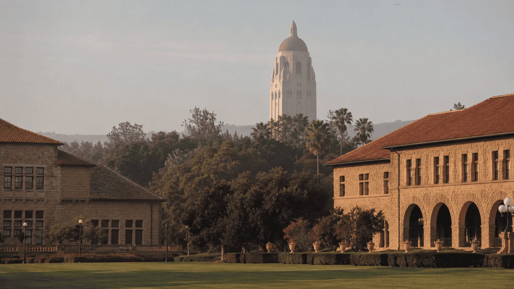 Stanford University's Hoover Tower above the campus, illustrating a story on Stanford HAI's 2026 AI Index report.