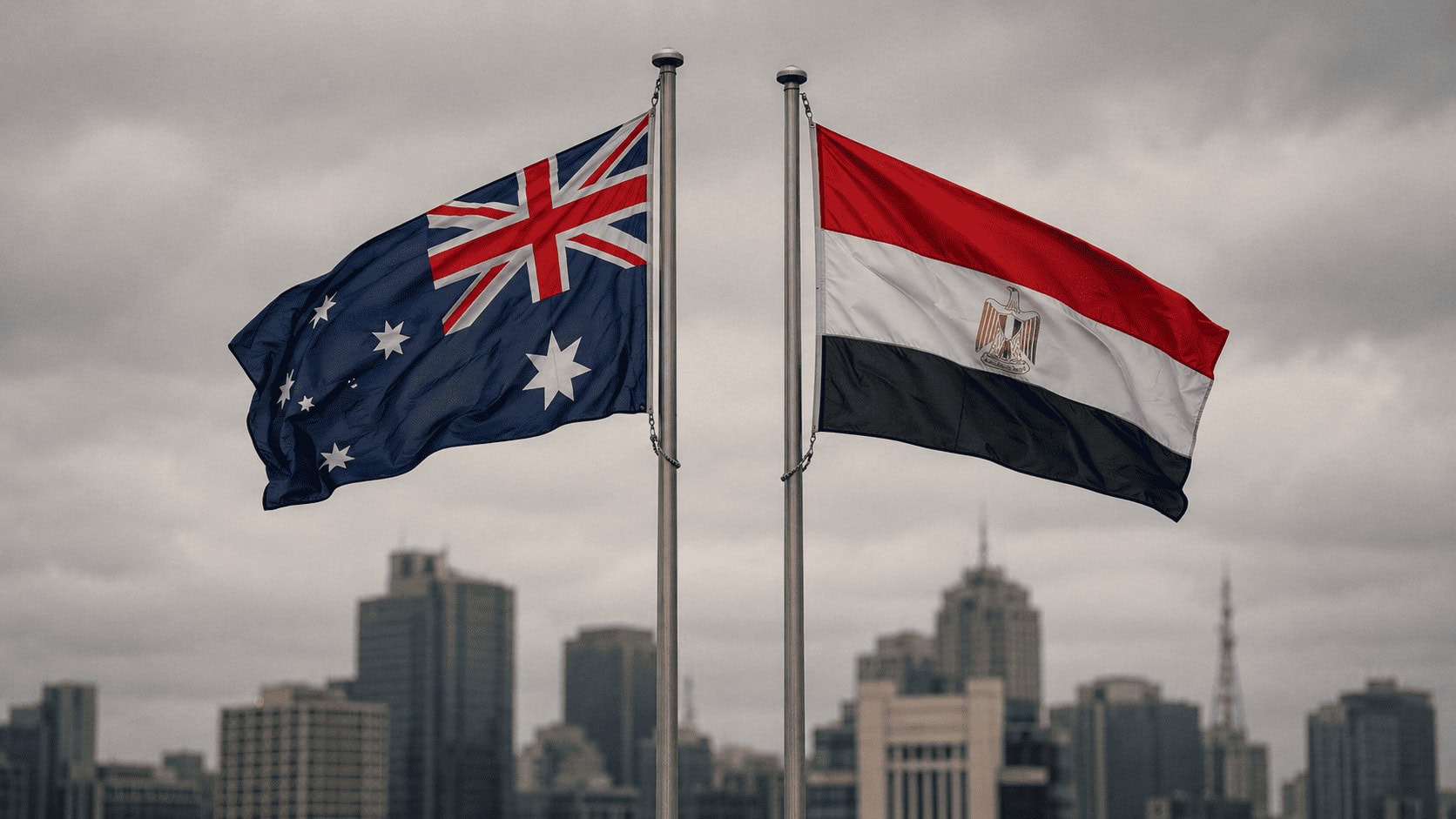Australia and Egypt flags framed as a World Cup 2026 economic head-to-head