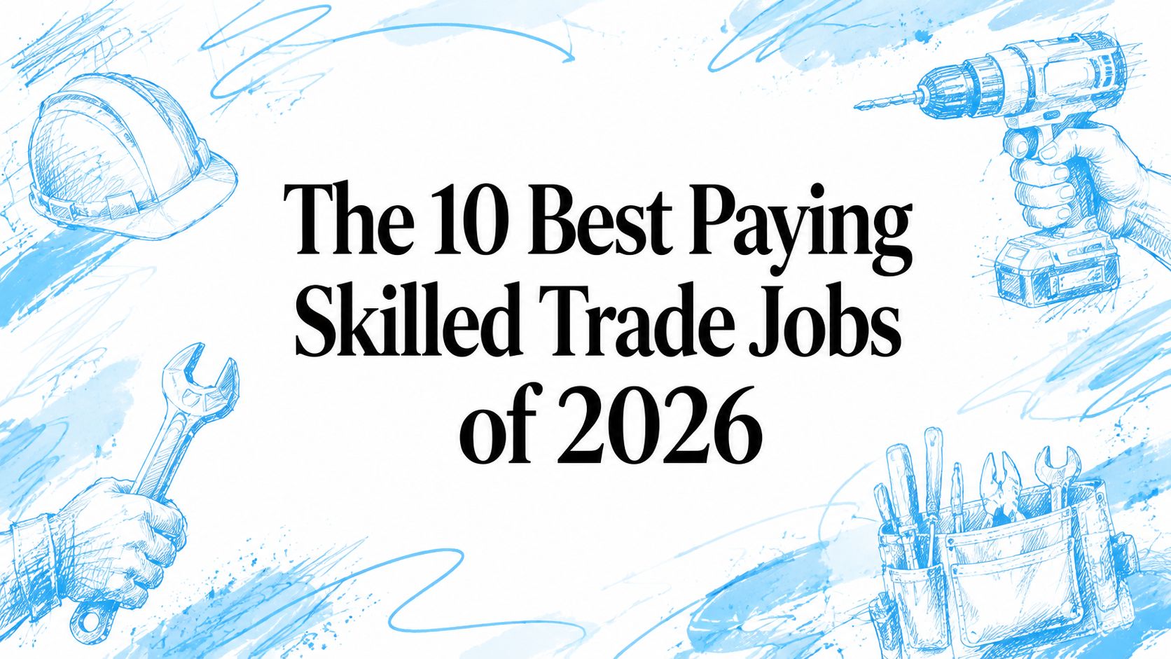 Illustration of skilled trade tools for high-paying jobs in 2026.