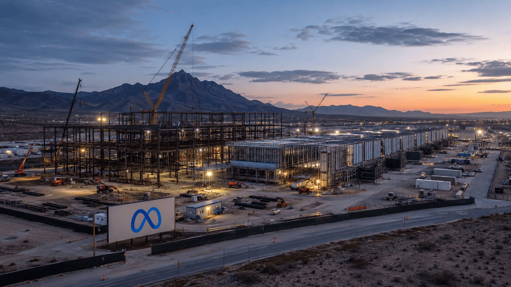 BlackRock-financed Meta data center under construction in El Paso, Texas, an $12 billion AI compute campus