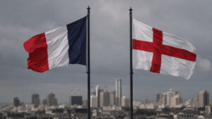 France vs England economy: bar chart comparing 2025 nominal GDP, UK $3.96T against France $3.36T, England alone $3.40T