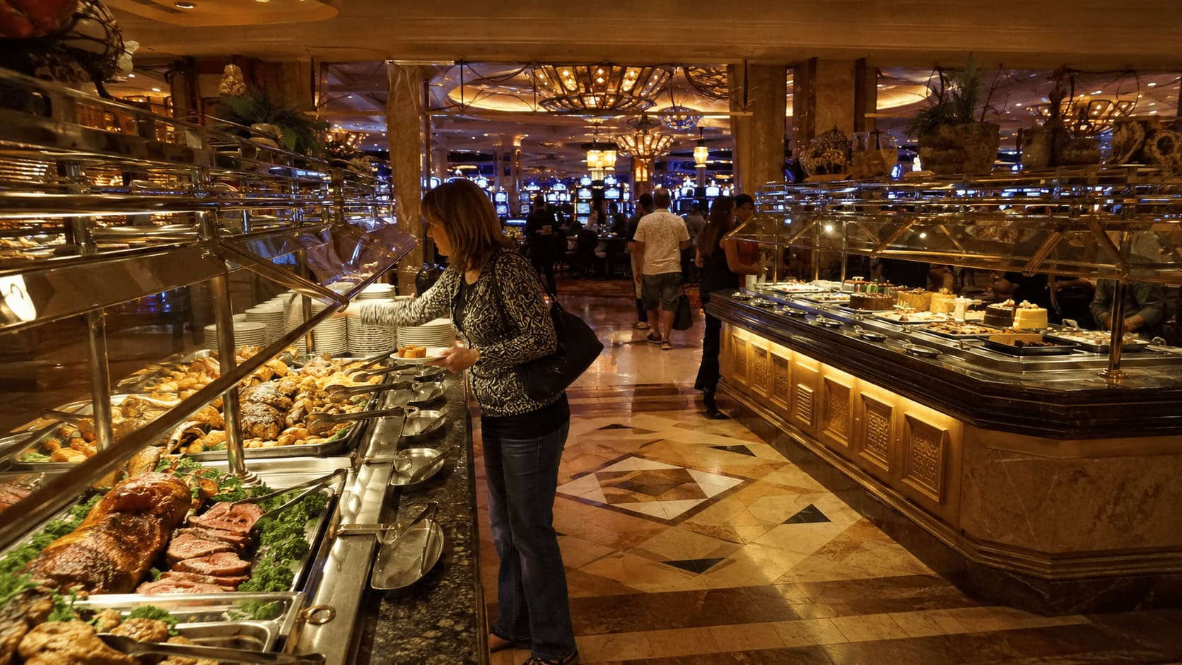 Diners at an old-school Las Vegas casino buffet, the loss leader that feeds the gambling floor
