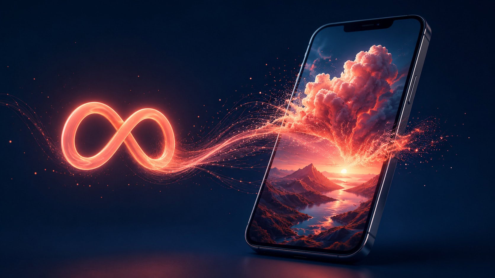 Smartphone generating an AI image beside the Meta logo, illustrating Meta's Muse Image launch.