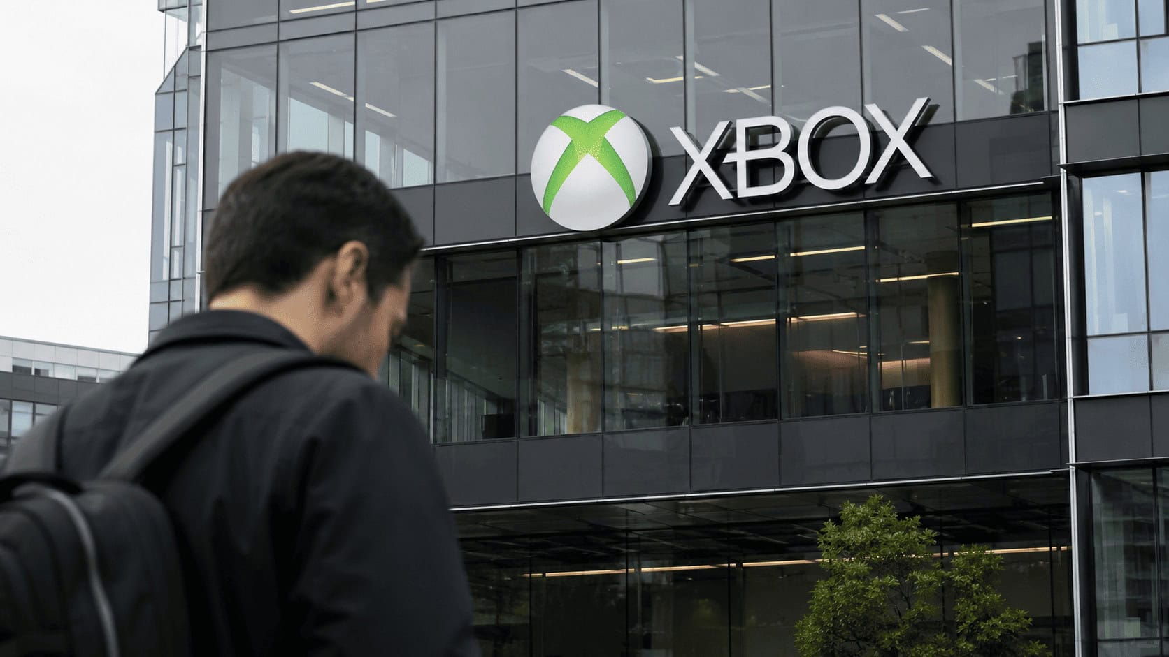 An Xbox controller on an empty office desk, illustrating Microsoft Xbox layoffs and studio closures in 2026.