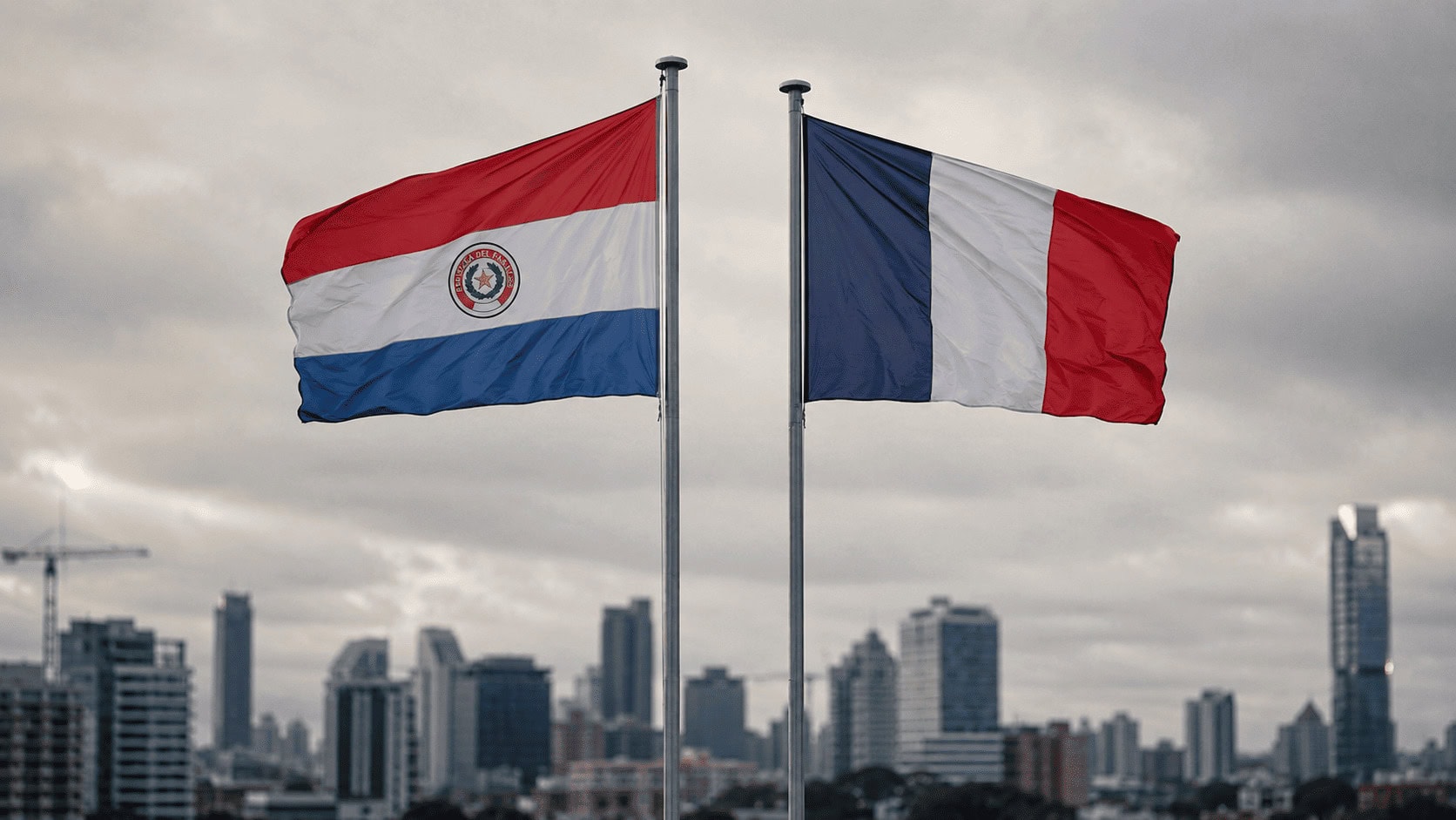 Paraguay and France flags side by side representing a World Cup economy comparison