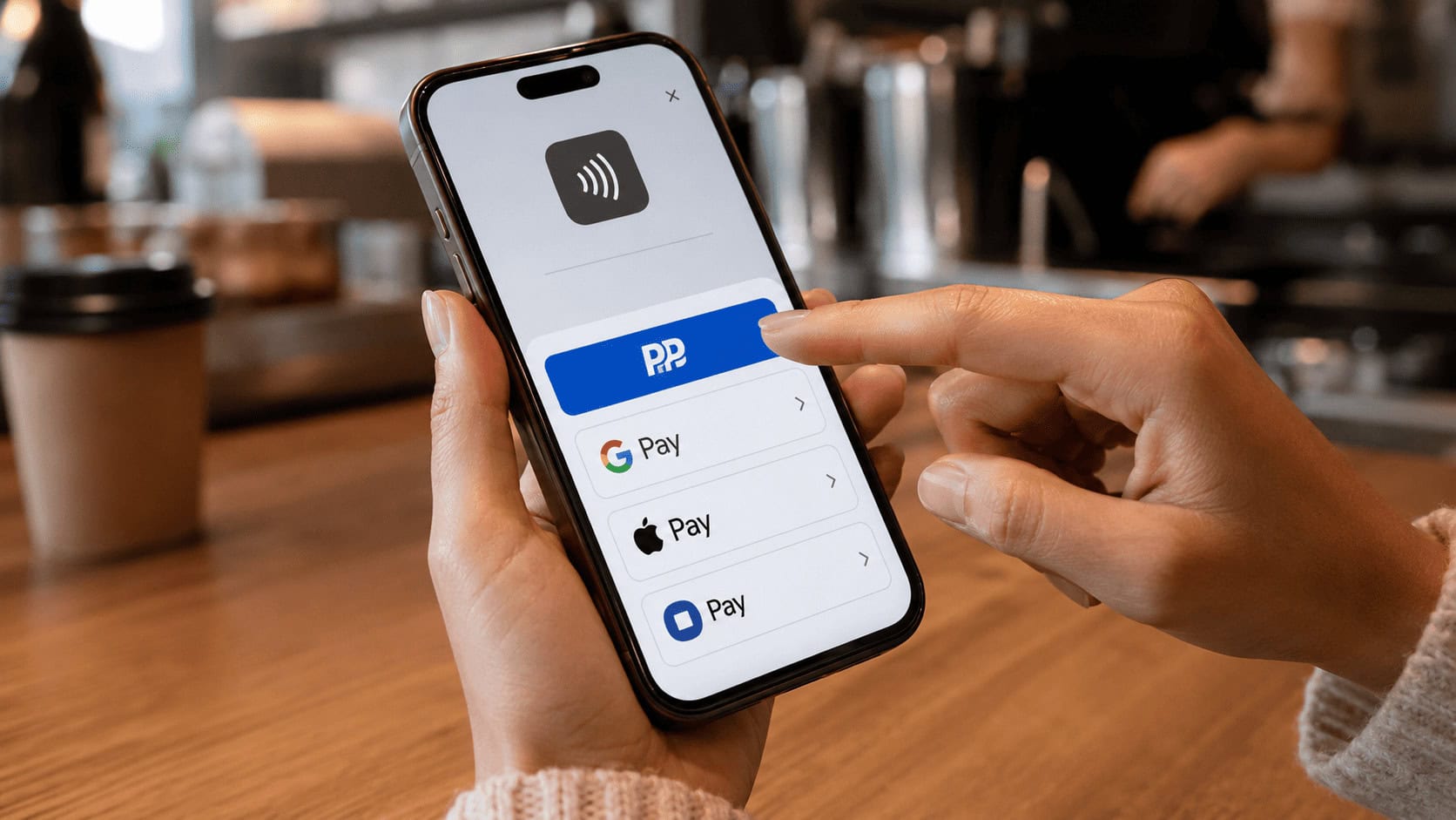 Shopper choosing the PayPal button at online checkout as rival wallets compete for the same tap