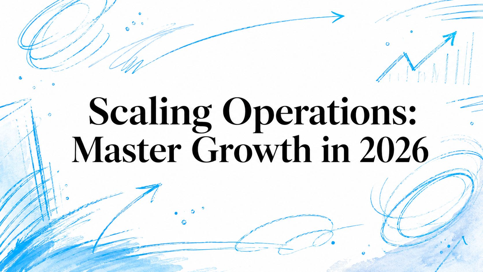 Business growth and scaling operations concept with arrows and charts.