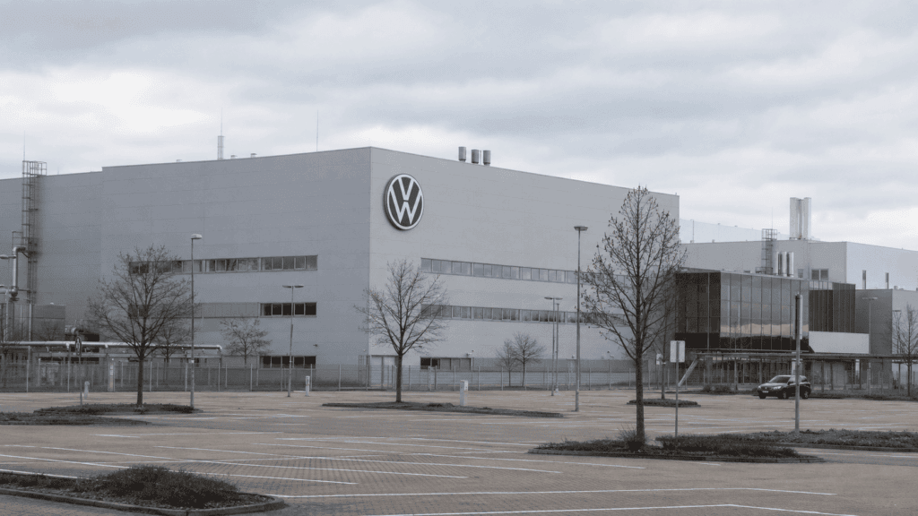 Exterior of a Volkswagen factory in Germany as the automaker announces major job cuts and restructuring.
