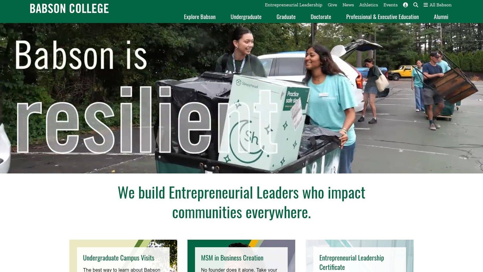 Students participating in a business creation activity at Babson College.