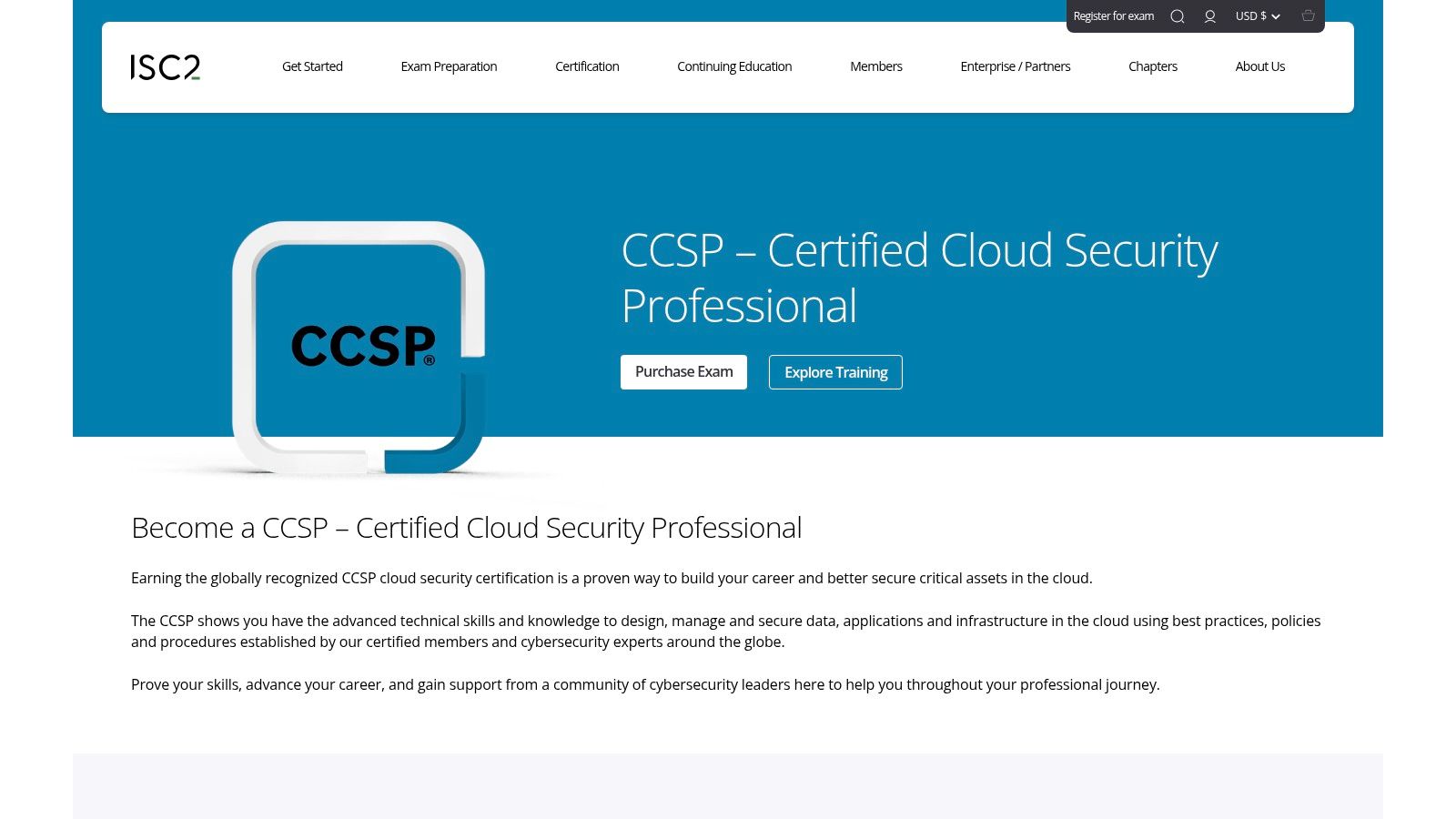 CCSP – Certified Cloud Security Professional (ISC2)
