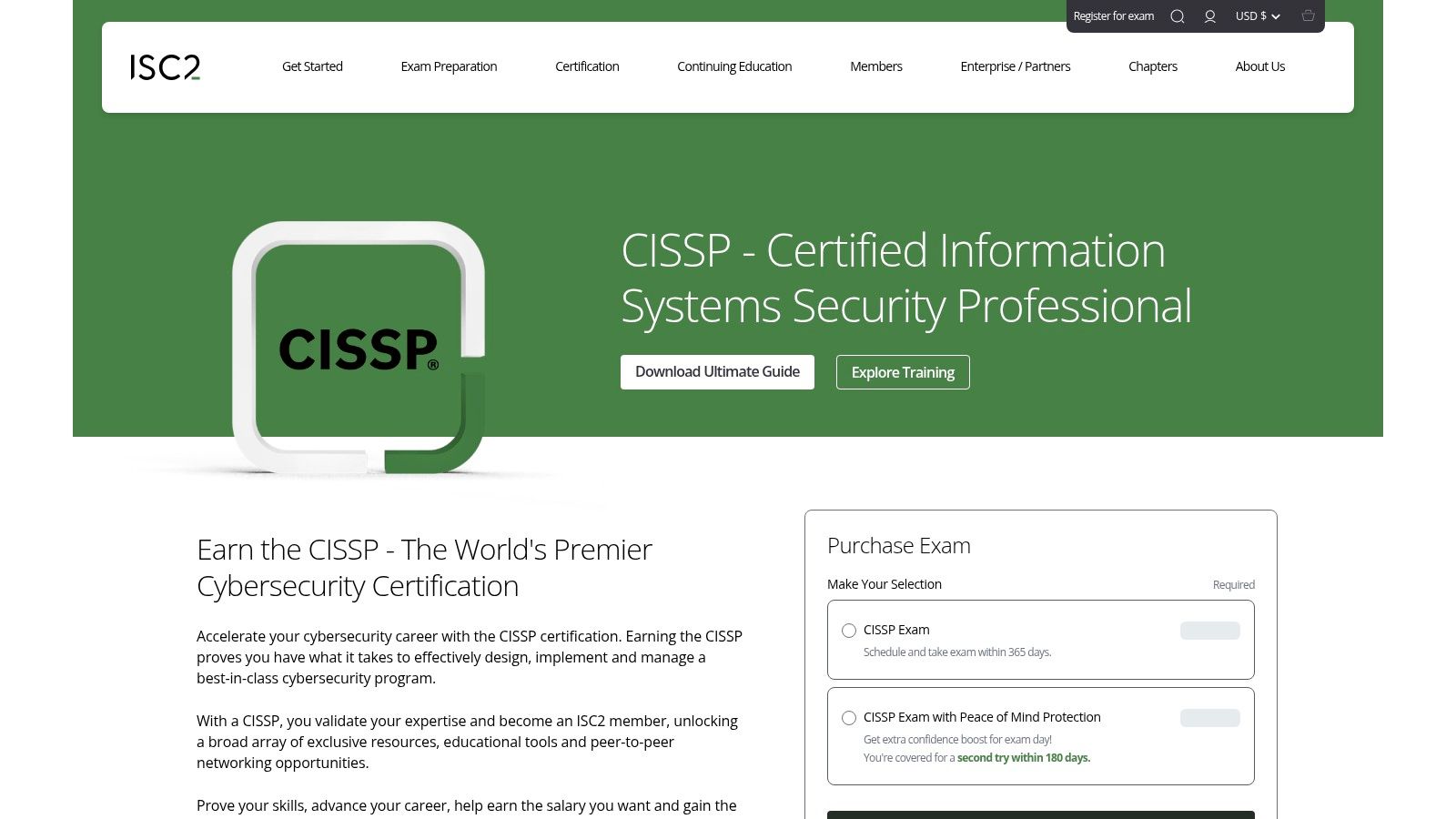 CISSP – Certified Information Systems Security Professional (ISC2)