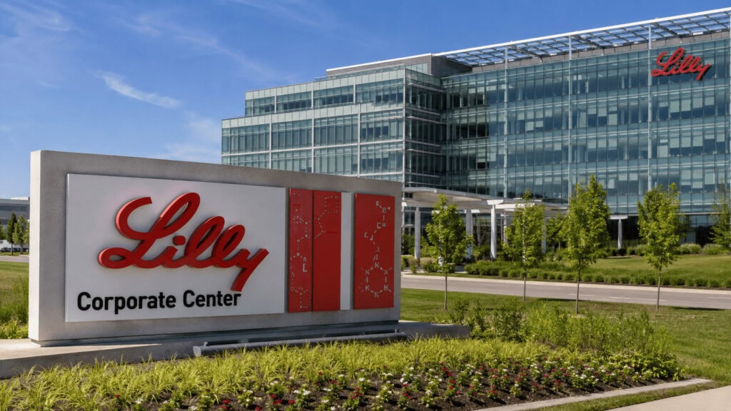Eli Lilly and Company headquarters building in Indianapolis with company signage, following its Q2 2026 earnings report.