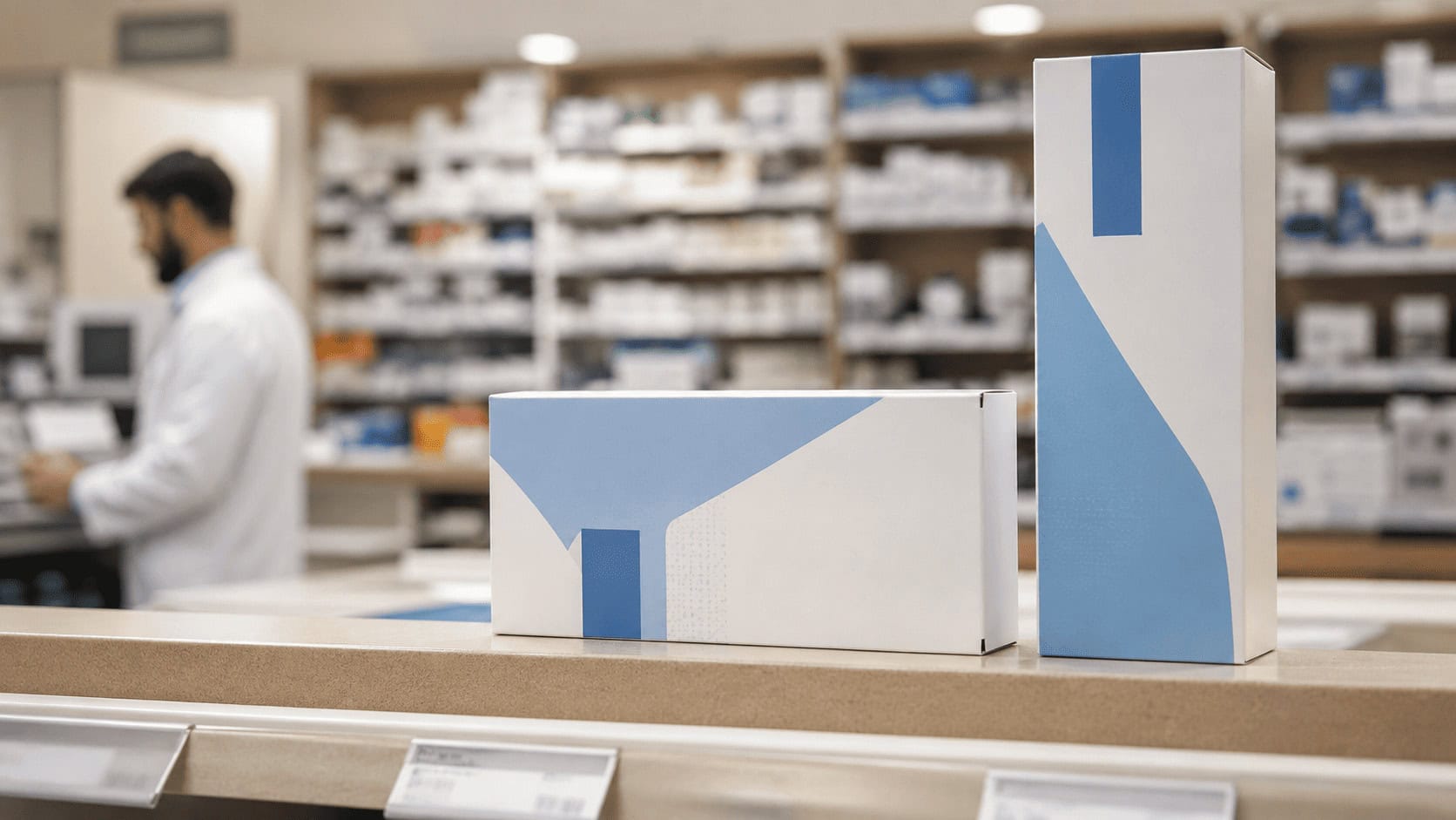 Boxes of Novo Nordisk Wegovy tablets and Wegovy injection pens displayed side by side on a US pharmacy shelf with price labels visible.