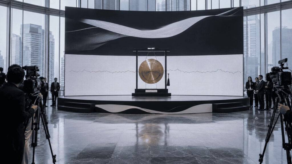 ong Kong Stock Exchange listing ceremony hall prepared for the Shein IPO debut