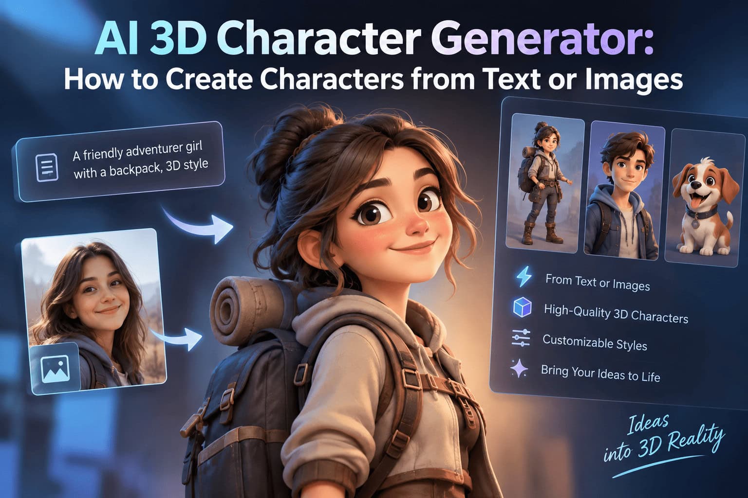 Generador de personajes 3D con IA: Cómo crear personajes a partir de texto o imágenes